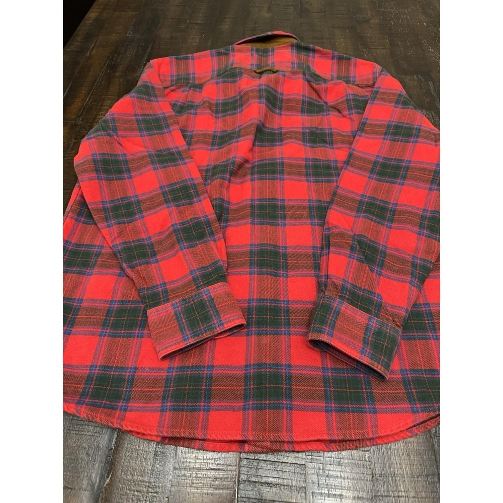 Orvis Perfect Flannel Shirt Mens Large Red Plaid Long Sleeve Button Up - Picture 8 of 11